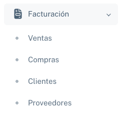 Menú de facturación