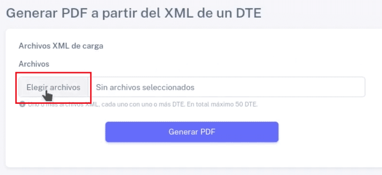 Botón Elegir archivos